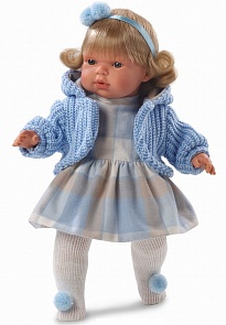 Интерактивная кукла Шарлота в клетчатом платье 38 см., со звуком (Llorens Juan S.L., L 38540veg)